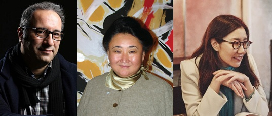 지석상 심사위원 레자 미르카리미, 굴나라 아비키예바, 김혜리