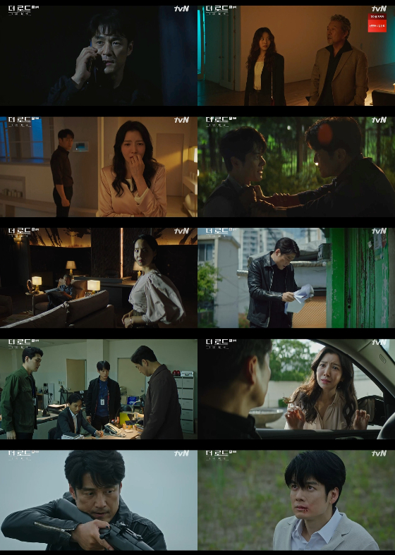 tvN 수목드라마 '더 로드 : 1의 비극'에서 지진희가 강성민을 진범으로 지목했다./사진=tvN 수목드라마 '더 로드 : 1의 비극' 방송 화면 캡처
