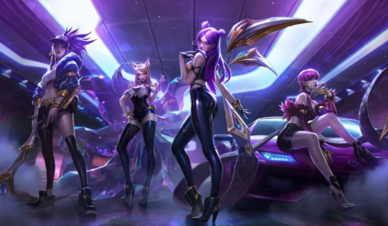 리그 오브 레전드 게임 캐릭터를 멤버들로 한 걸그룹 K/DA /사진제공=라이엇게임즈