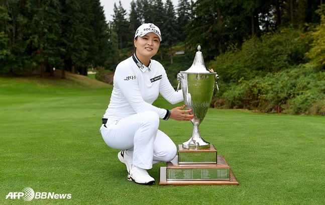 LPGA 투어 컴비아 포틀랜드 클래식 우승을 차지한 고진영. /AFPBBNews=뉴스1