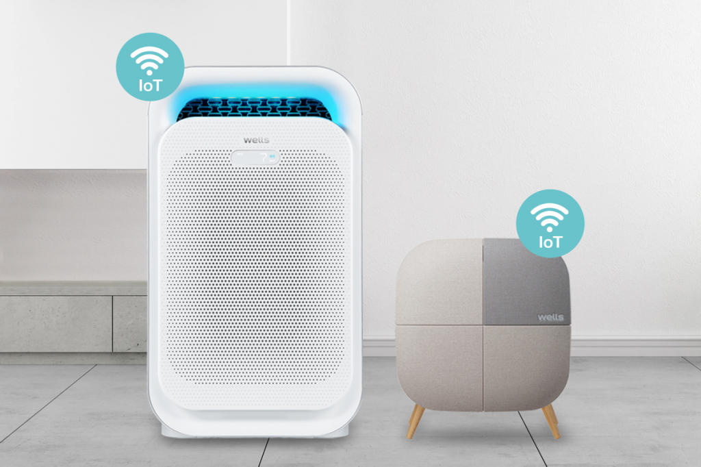웰스 공기청정기 IoT 18평형(좌),6평형