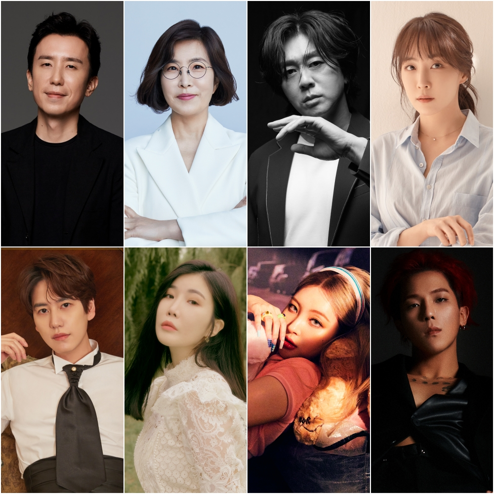 유희열, 이선희, 윤도현, 김이나, 규현, 이해리, 선미, 송민호 /사진제공=안테나, 후크엔터테인먼트, 디컴퍼니, 미스틱스토리, SM엔터테인먼트, WAKEONE, 어비스컴퍼니, YG엔터테인먼트