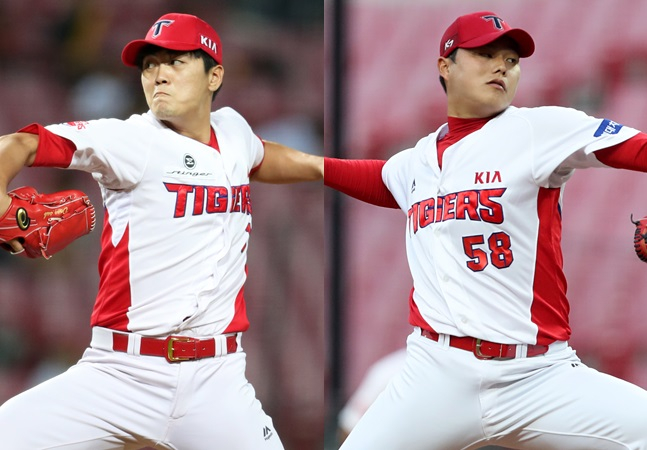 KIA 타이거즈가 KBO에 웨이버 공시 요청을 한 심동섭(왼쪽)과 차명진. /사진=KIA 타이거즈 제공