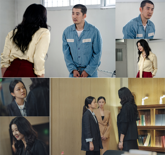 올레tv x seezn 오리지널 '크라임 퍼즐'에서 윤계상, 고아성이 송선미와 대치했다./사진제공=KT 스튜디오지니·스튜디오329