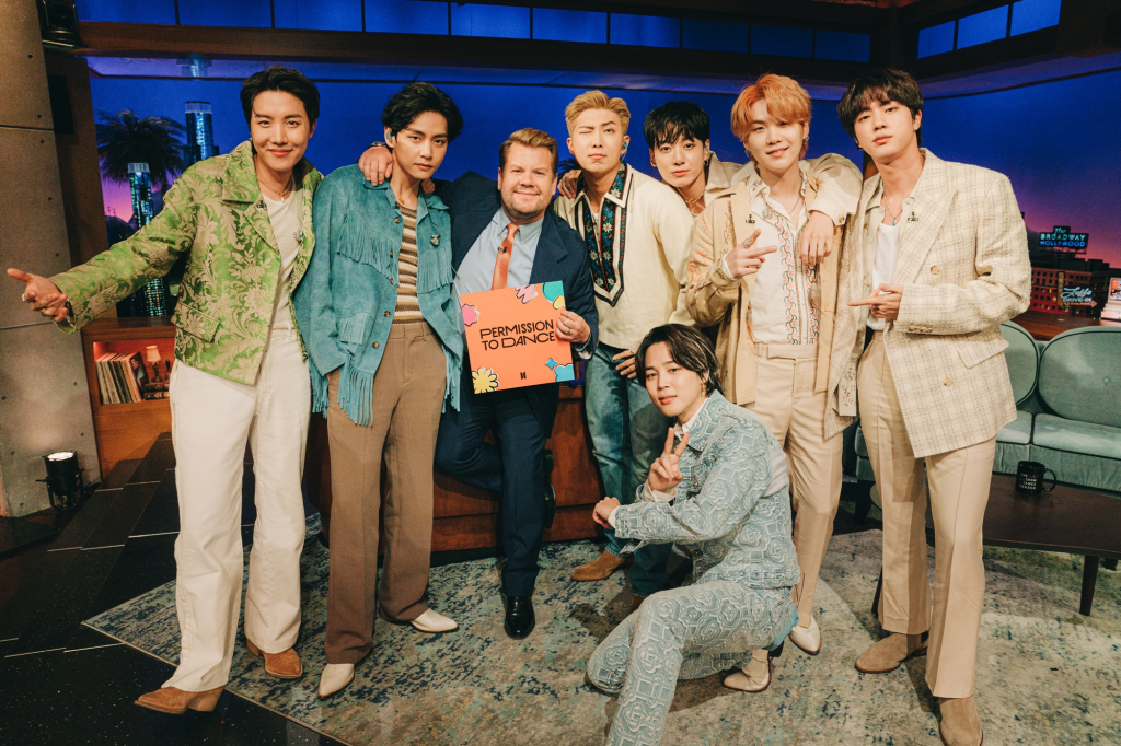 /사진=방탄소년단_미국 CBS 더 레이트 레이트 쇼 위드 제임스 코든_단체, 방탄소년단_미국 CBS 더 레이트 레이트 쇼 위드 제임스 코든_Permission to Dance : Terence Patrick / CBS