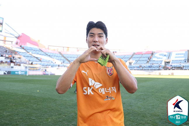 제주유나이티드 주민규. /사진=한국프로축구연맹