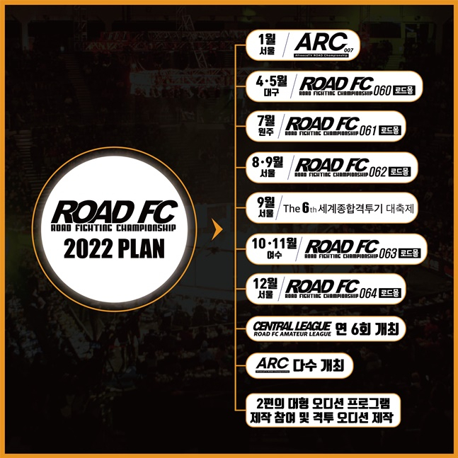 2022년 로드FC 연간 계획. /사진=로드FC 제공