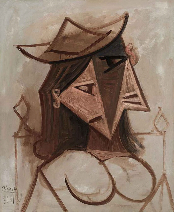 도난당한 작품과 유사한 파블로 피카소(Pablo Picasso), '모자를 쓴 여인의 두상(Tete de femme au chapeau)', 1939.  사진제공= cea + via Flickr/Creative Commons.