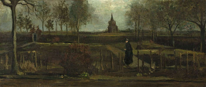 빈센트 반 고흐(Vincent van Gogh), '봄 뉘넌의 목사관 정원(The Parsonage Garden at Nuenen in Spring)', Groninger Museum, Groningen, Netherlands, 1884.  사진제공= CNN via Wikimedia Commons/Public Domain.