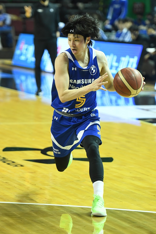 7일 경기에서 삼성 공격의 첨병 역할을 맡은 김시래. /사진제공=KBL