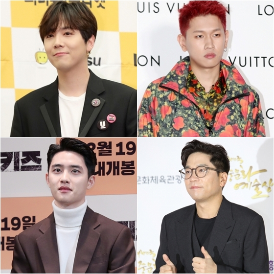 이홍기(왼쪽위부터 시계방향), 크러쉬, 이적, 도경수 /사진=스타뉴스