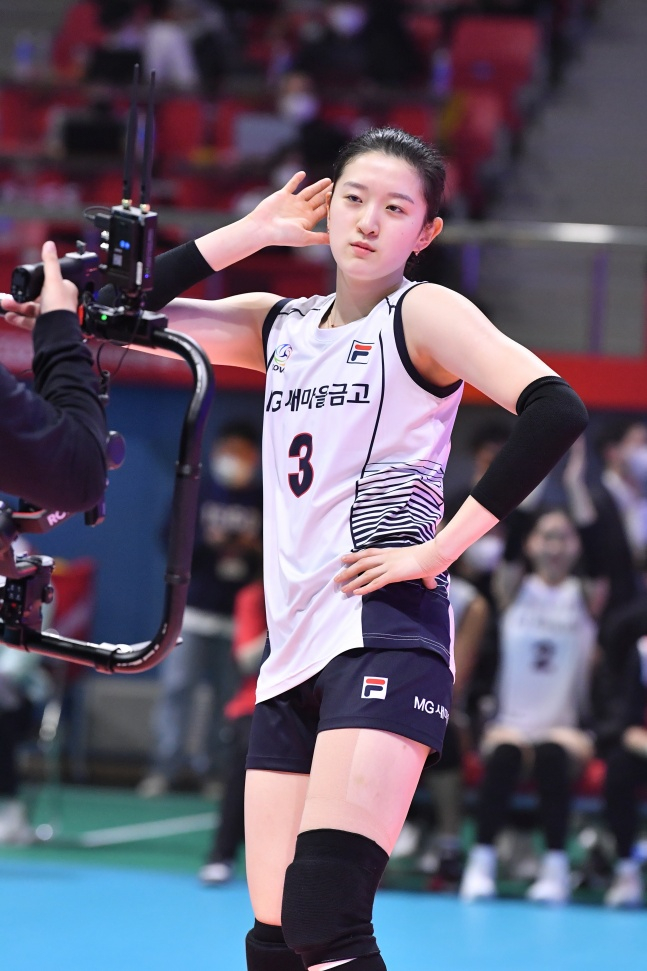 이다현이 23일 2021~2022 V리그 올스타전이 /사진=한국배구연맹