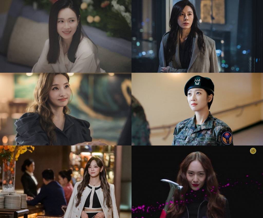손예진, 김하늘(사진 위부터 아래), 한채영, 조보아, 김세정, 정수정/사진=JTBC스튜디오, tvN, 빅토리콘텐츠, SBS '사내맞선', KBS 2TV '크레이지 러브' 티저 영상 캡처