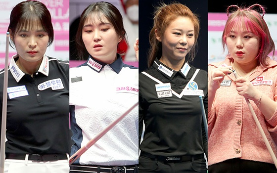 왼쪽부터 스롱피아비, 강지은, 김가영, 김예은. /사진=PBA 제공