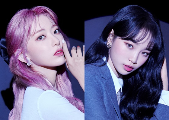 (왼쪽부터) 미야와키 사쿠라, 김채원 /사진제공=오프더레코드, 스윙엔터테인먼트