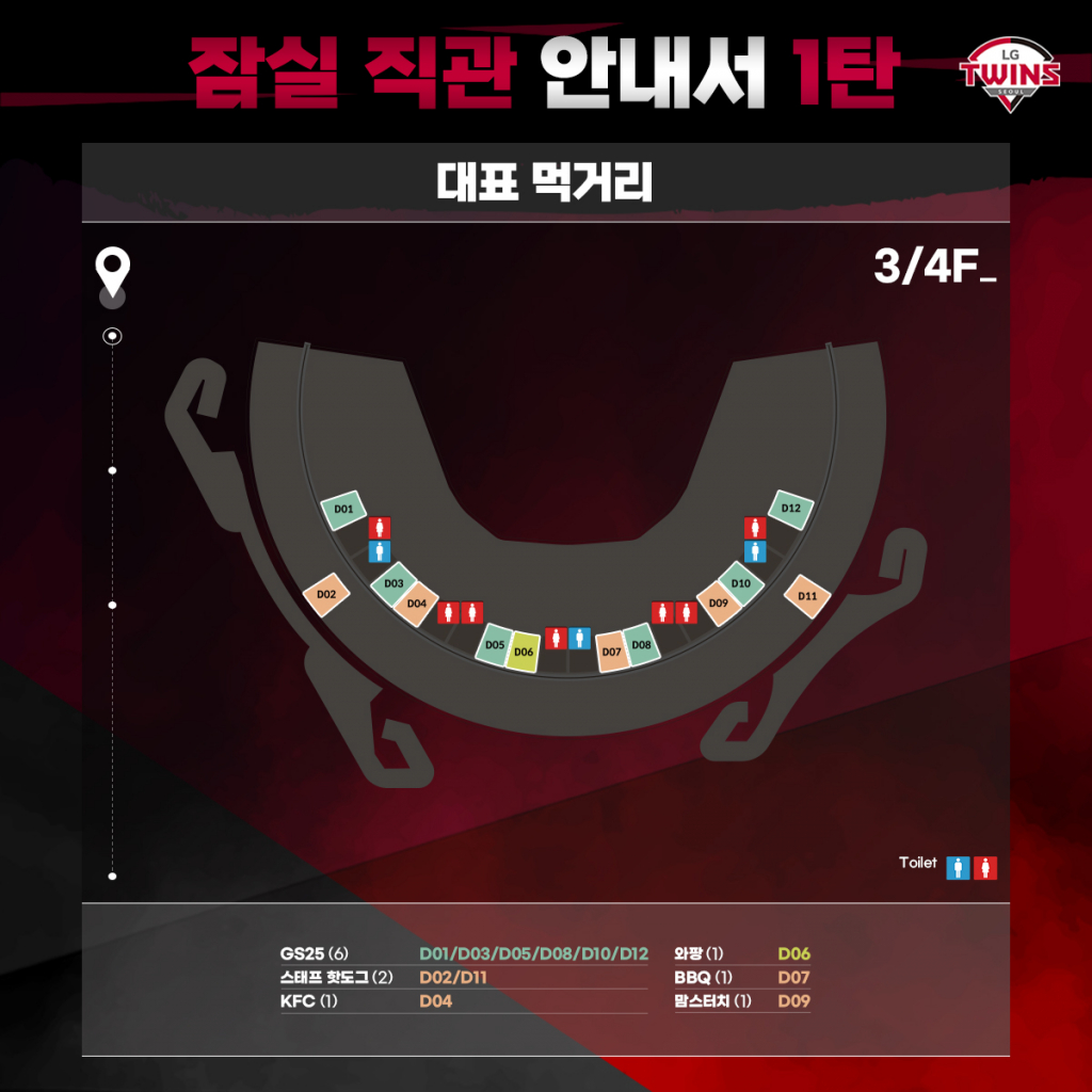 잠실구장 내 식당 배치도. /그래픽=LG 트윈스 제공