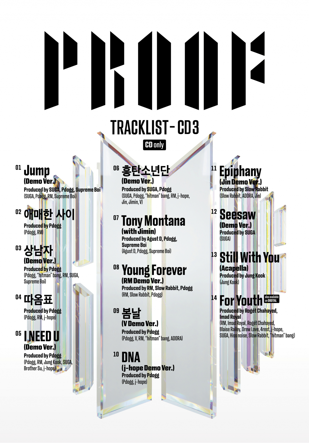 방탄소년단, 팬송 'For Youth' 포함 'Proof' 세번째 CD 트랙리스트 공개 | 스타뉴스