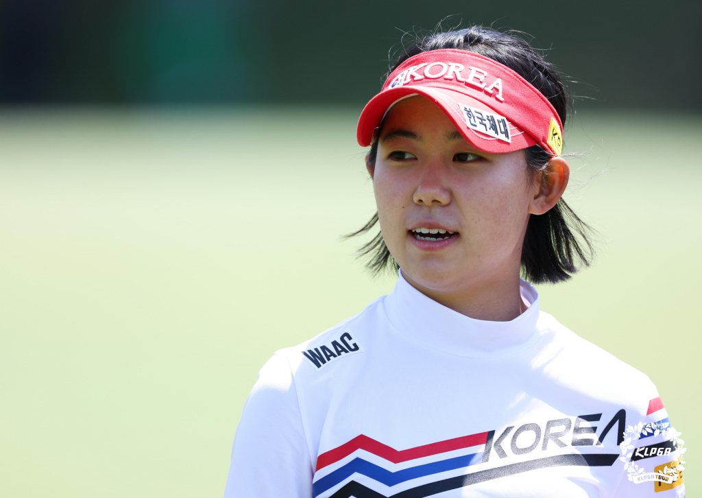 황유민이 16일 2022NH투자증권 레이디스챔피언십에 나서고 있다./사진=KLPGA