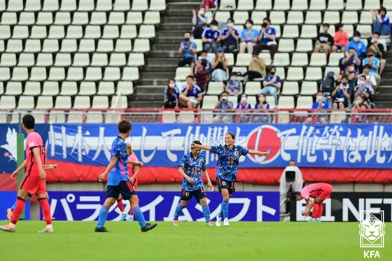 한국 여자축구대표팀이 일본에 1-2로 패했다. /사진=대한축구협회 제공