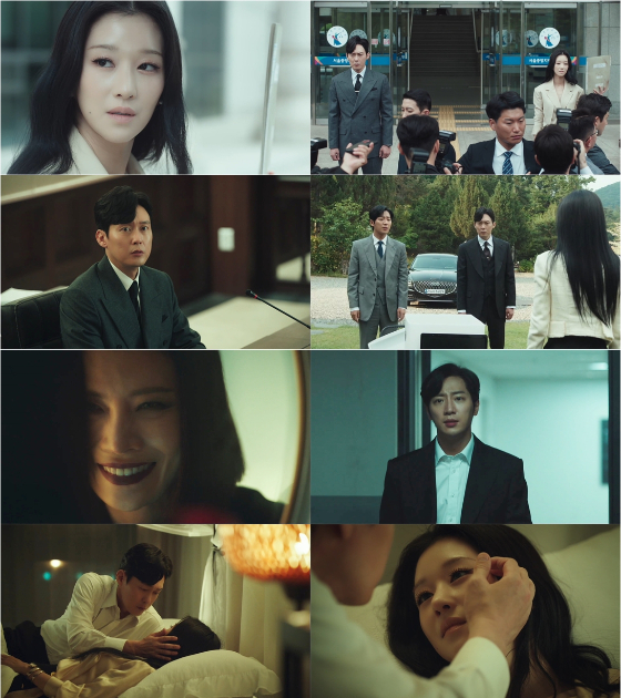 tvN 수목드라마 '이브'에서 서예지, 박병은이 사랑을 확인했다./사진=tvN 수목드라마 '이브' 방송 화면 캡처