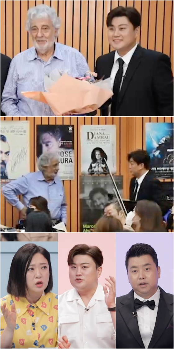 KBS 2TV '사장님 귀는 당나귀 귀'에서 김호중이 플라시도 도밍고와 만난 모습이 공개된다./사진제공=KBS '사장님 귀는 당나귀 귀'