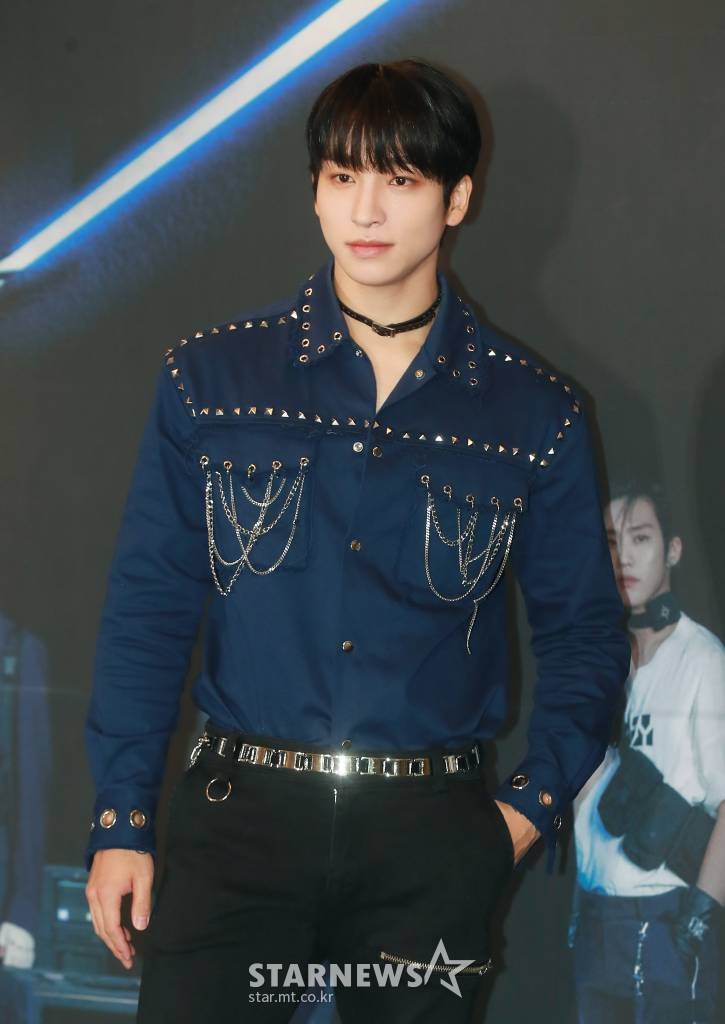 그룹 더보이즈(THE BOYZ) 상연이 7일 오후 서울 올림픽공원 KSPO DOME에서 진행된 첫 월드 투어 '더비존'(THE BOYZ WORLD TOUR : THE B-ZONE IN SEOUL ENCORE) 기자간담회에 참석해 포즈를 취하고 있다. /2022.08.07 /사진=이동훈 기자 photoguy@