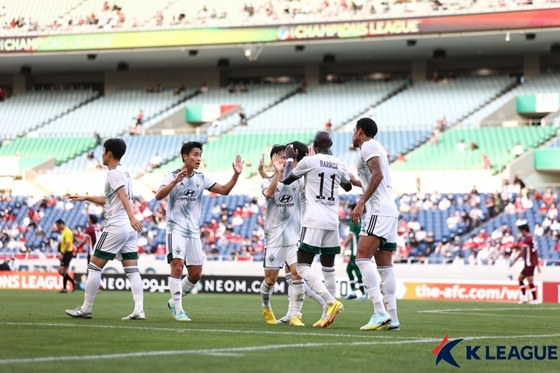 전북 현대가 비셀 고베를 잡아내고 아시아챔피언스리그 4강 진출에 성공했다. /사진=한국프로축구연맹 제공