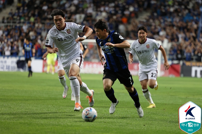 27일 인천축구전용경기장에서 열린 인천유나이티드와 FC서울의 경기 모습. /사진=한국프로축구연맹