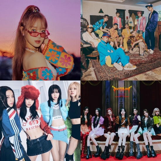 최유정, NCT127, 엔믹스, 블랙핑크 (왼쪽 위 부터 시계방향0/사진=판타지오, SM엔터테인먼트, JYP 엔터테인먼트, YG엔터테인먼트