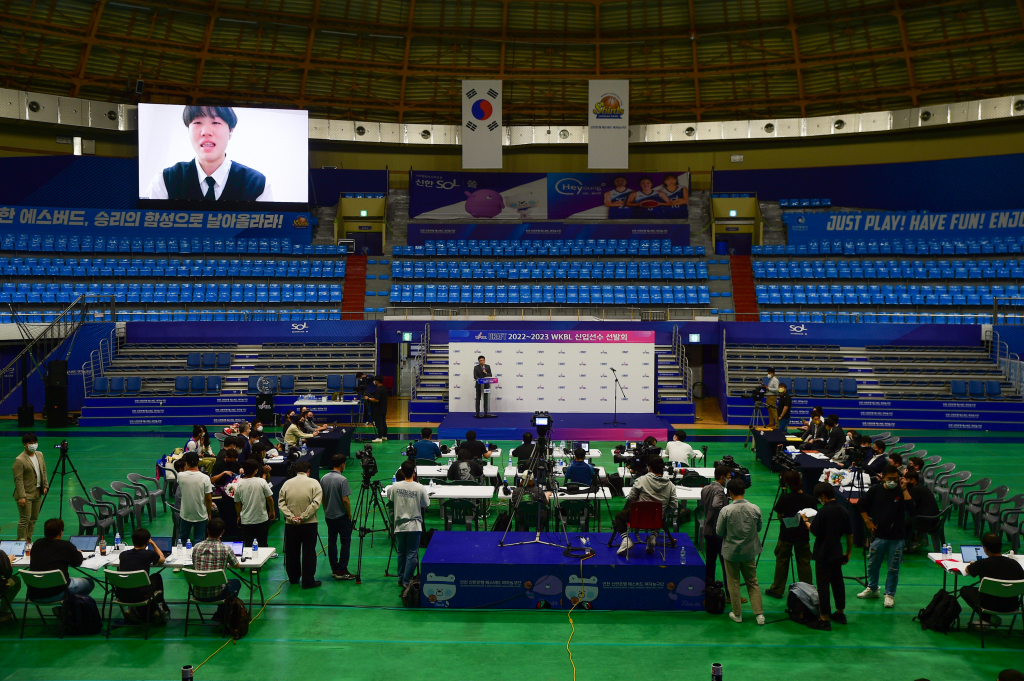 16일 인천 도원체육관에서 진행된 2022~2023 WKBL 신인 드래프트 현장. /사진=WKBL