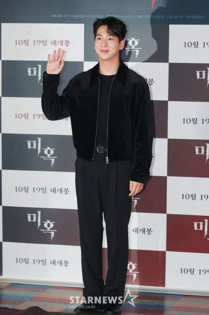 배우 차선우가 26일 오후 서울 코엑스 메가박스에서 진행된 영화 '미혹'(감독 김진영) 언론시사회에 참석해 질문에 답하고 있다. 아이를 잃은 슬픔에 빠진 가족이 새로운 아이를 입양하게 되면서 기이한 일들이 벌어지게 되는 미스터리 공포 영화 '미혹'은 오는 10월 개봉예정이다. /2022.09.26 /사진=이동훈 기자 photoguy@