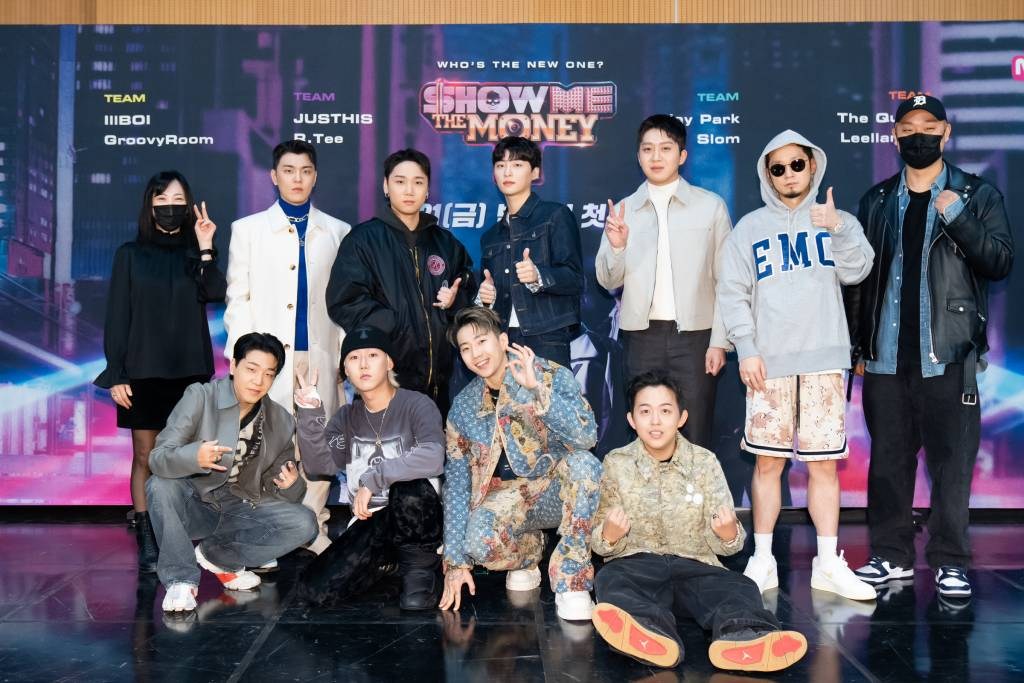 21일 오후 온라인 생중계로 진행된 엠넷 예능 '쇼미더머니 시즌11' 제작발표회에서 제작진과 출연진이 포즈를 취하고 있다. /사진제공=엠넷 2022.10.21 /사진=이동훈 기자 photoguy@