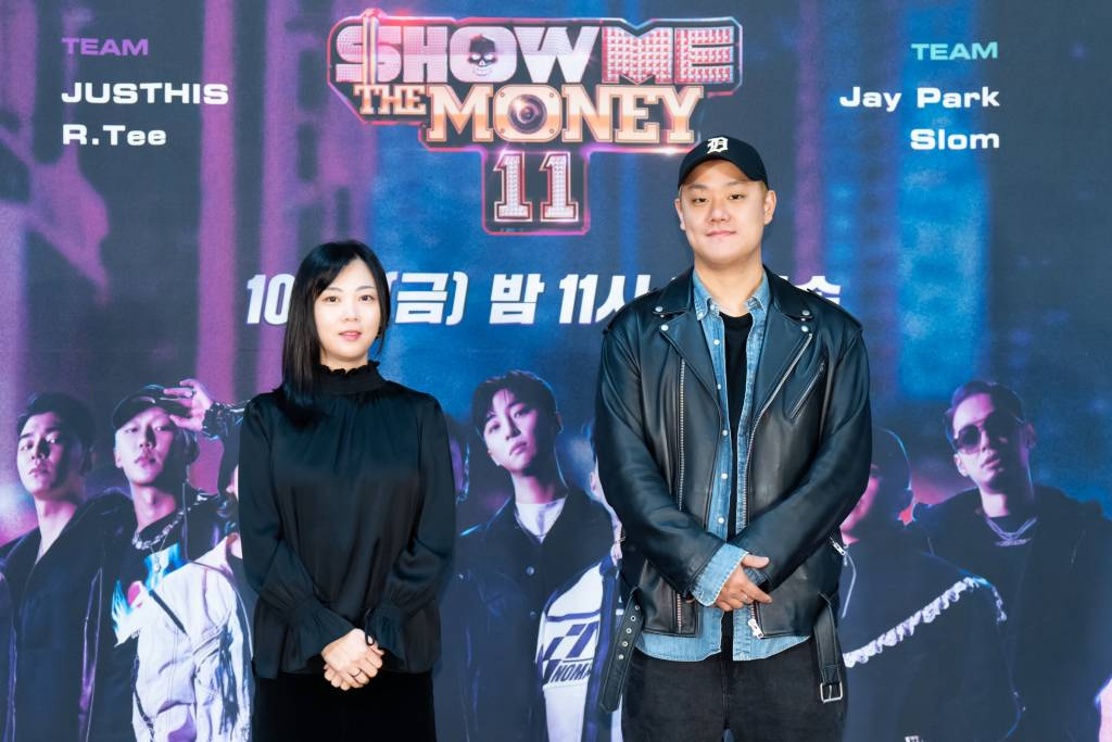 최효진 CP, 이형진 PD가  21일 오후 온라인 생중계로 진행된 엠넷 예능 '쇼미더머니 시즌11' 제작발표회에 참석해 포즈를 취하고 있다. /사진제공=엠넷 2022.10.21 /사진=이동훈 기자 photoguy@
