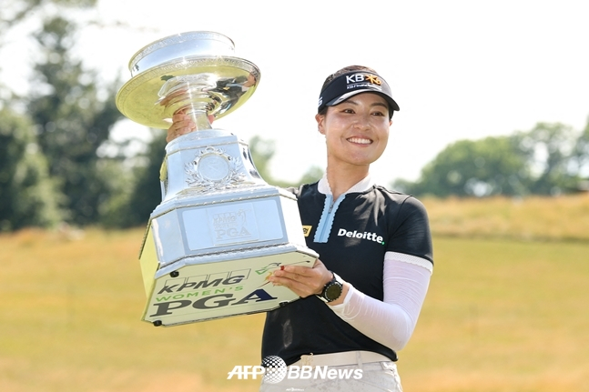 6월 KPMG 위민스 PGA 챔피언십에서 우승한 전인지./AFPBBNews=뉴스1