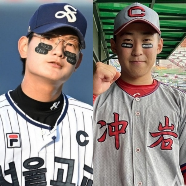 서울고 김서현(왼쪽), 충암고 윤영철. /사진=양정웅 기자, OSEN