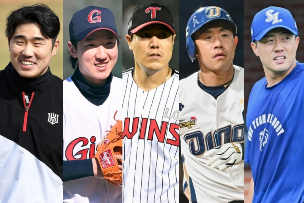 (왼쪽부터) 신본기, 강윤구, 김진성, 이명기, 오선진. /사진=OSEN