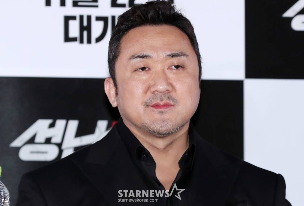 배우 마동석이 8일 오후 서울 중구 동대문 메가박스에서 진행된 영화 '성난황소(감독 김민호)' 언론시사회 및 기자간담회에 참석해 질의응답을 하고 있다. /사진=김휘선 기자 tndejrrh123@