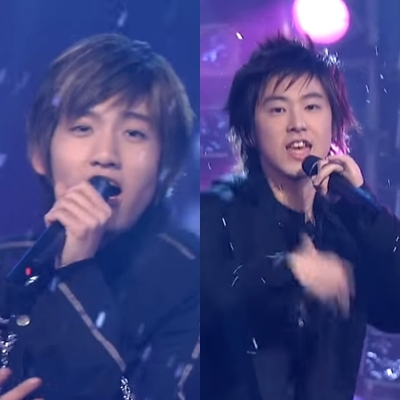 데뷔 무대 당시의 최강창민(좌), 유노윤호(우)/사진=유튜브