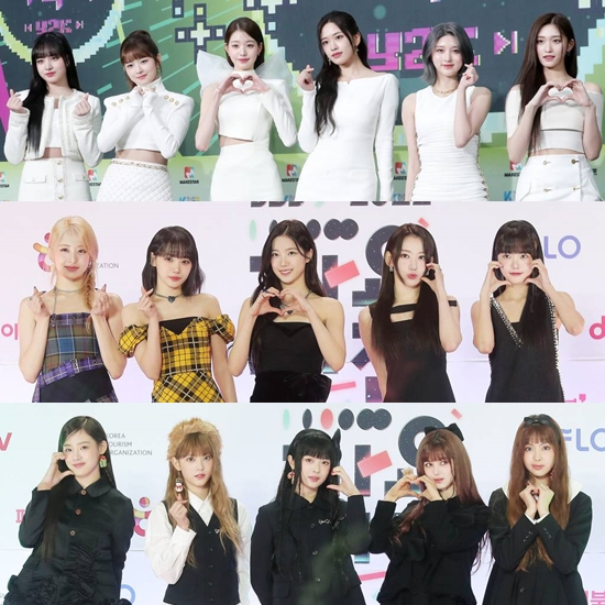 아이브(상), 르세라핌(중), 뉴진스(하)/사진=스타뉴스