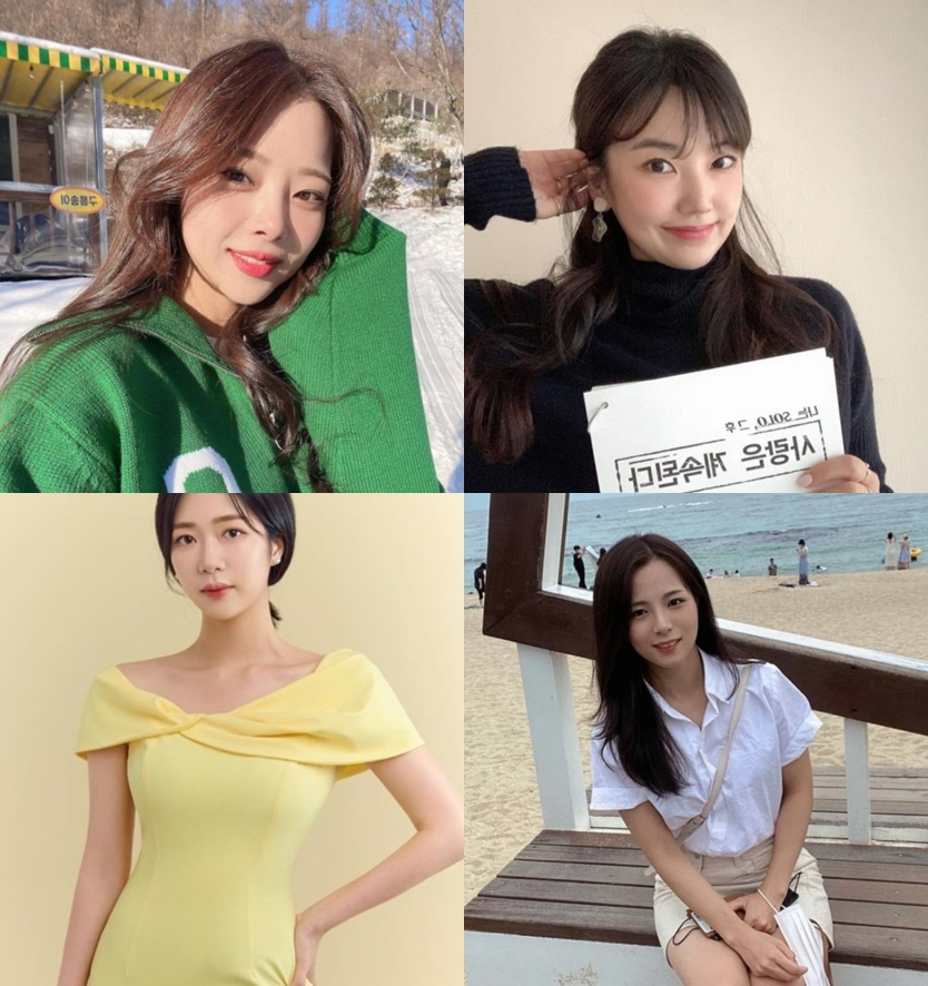 /사진='나는 솔로' 10기(왼쪽위부터 시계방향), 9기, 6기, 8기 옥순 개인 채널