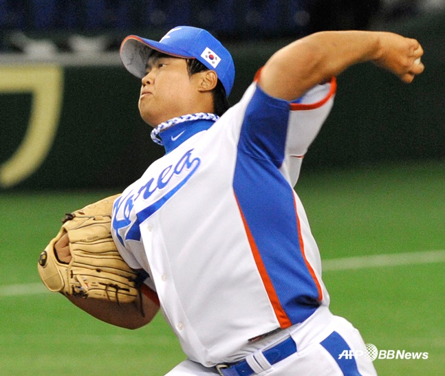 류현진이 2009 월드베이스볼클래식(WBC) 1라운드 대만전에서 투구하고 있다. /AFPBBNews=뉴스1