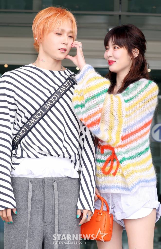 가수 현아(HyunA)와 던(DAWN)이 프랑스 파리 패션위크 참석 차 20일 오전 인천국제공항을 통해 출국하고 있다. 2022.06.20 /사진=임성균 기자 tjdrbs23@
