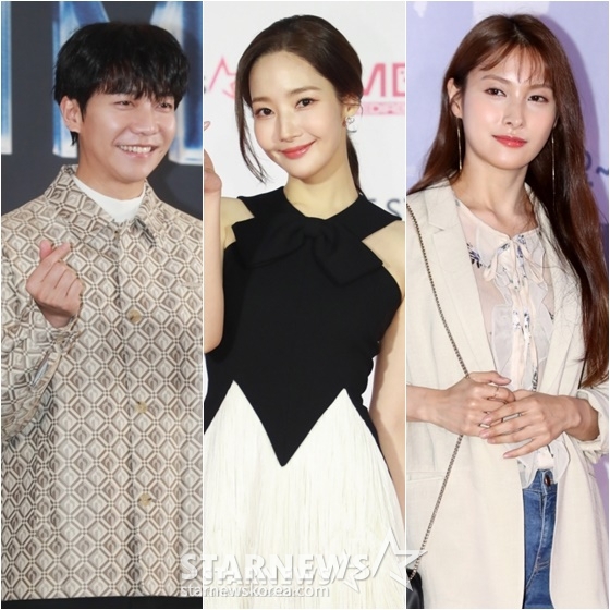 이승기(왼쪽부터), 박민영, 박규리 /사진=스타뉴스