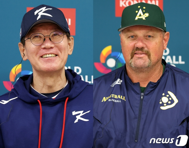2023 월드베이스볼클래식(WBC)에 출전하는 대한민국 야구 국가대표팀 이강철(왼쪽) 감독과 데이브 닐슨 호주 야구 국가대표팀 감독. /사진=뉴스1