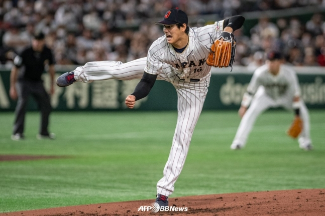16일 이탈리아와 WBC 8강전에서 역투하고 있는 오타니 쇼헤이. /AFPBBNews=뉴스1