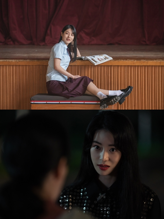 넷플릭스 '더 글로리'에서 어린 박연진 역의 신예은(사진 위), 성인 박연진 역의 임지연./사진=넷플릭스