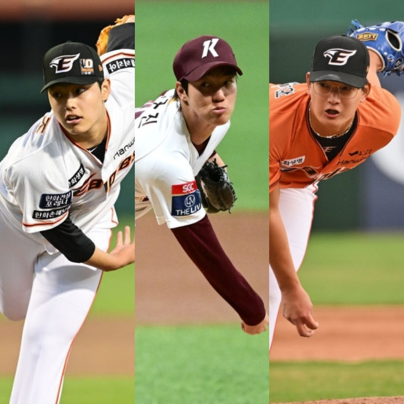 왼쪽부터 한화 문동주, 키움 안우진, 한화 김서현./사진=OSEN