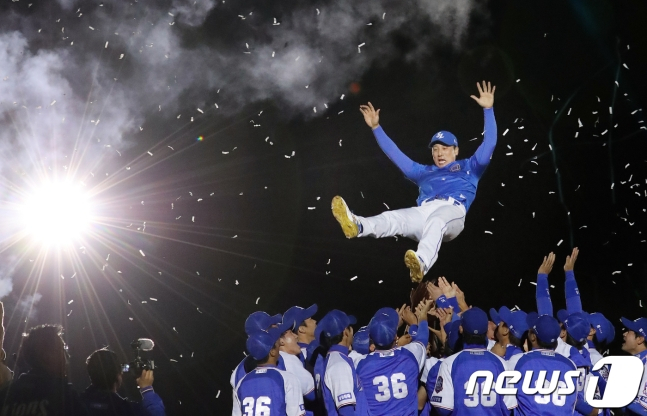 2017년 은퇴식 때 이승엽 감독. /사진=뉴스1