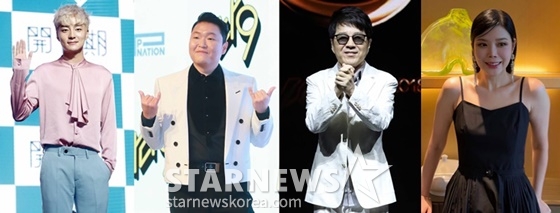 로이킴(왼쪽부터), 싸이, 조용필, 린/사진=스타뉴스, 린