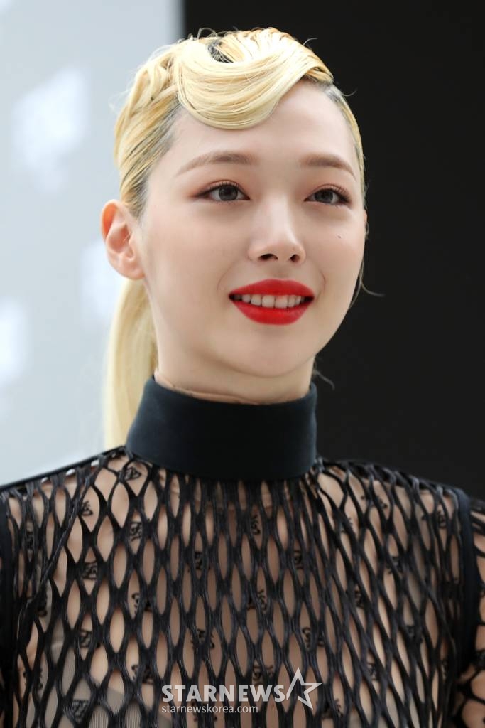 가수 겸 배우 설리가 3일 오후 서울 강남구 갤러리아 명품관에서 열린 펜디 2019 F/W 팝업스토어 오픈식에 참석해 포즈를 취하고 있다. /사진=이기범 기자 leekb@